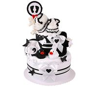 MomsStory Gâteau de couches fille | Cadeau de naissance, baptême, baby shower | 2 étages (noir et blanc) avec chaussons bébé