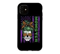 Momster America Flag Skull Mom Leopard Monster Halloween Coque pour iPhone 11