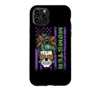 Momster America Flag Skull Mom Leopard Monster Halloween Coque pour iPhone 11 Pro