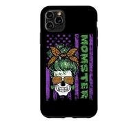 Momster America Flag Skull Mom Leopard Monster Halloween Coque pour iPhone 11 Pro Max