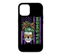 Momster America Flag Skull Mom Leopard Monster Halloween Coque pour iPhone 12/12 Pro