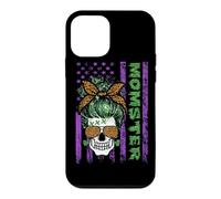 Momster America Flag Skull Mom Leopard Monster Halloween Coque pour iPhone 12 Mini