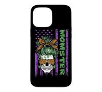 Momster America Flag Skull Mom Leopard Monster Halloween Coque pour iPhone 13 Pro Max