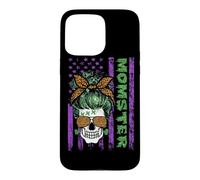 Momster America Flag Skull Mom Leopard Monster Halloween Coque pour iPhone 15 Pro Max