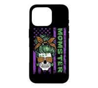 Momster America Flag Skull Mom Leopard Monster Halloween Coque pour iPhone 16 Pro