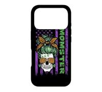 Momster America Flag Skull Mom Leopard Monster Halloween Coque pour iPhone 17 Pro