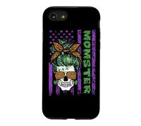 Momster America Flag Skull Mom Leopard Monster Halloween Coque pour iPhone SE (2020) / 7/8