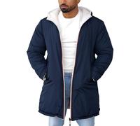 Momuk Veste Réversible à Capuche pour Homme Automne/Hiver Veste Polaire Chaude à Fermeture éclair Intégrale Vêtement d'extérieur Isolant et Coupe Vent (Bleu L)