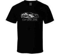 MOMYXCJQ 2008 Corvette Side Angle View with Model Name Dark Color T T-Shirts à Manches Courtes L Black(X-Large)