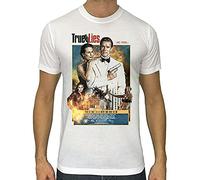 MOMYXCJQ ASWF True Lies T-Shirts à Manches Courtes James Cameron Movie Poster Men White t-T-Shirts à Manches Courtes Size S to(Large)