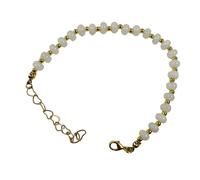 MOMYXCJQ Bracelet Pierre Naturelle, Bracelet En Perles De Cristal Naturel Avec Fermoir Mousqueton Réglable, Bijoux Énergétiques Pour Femmes, Blanc
