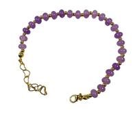 MOMYXCJQ Bracelet Pierre Naturelle Homme, Bracelet En Perles De Cristal Et Pierres Précieuses Naturelles Avec Fermoir Mousqueton Réglable, Bijoux Énergétiques Pour Femmes, Violet Clair