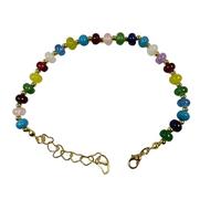 MOMYXCJQ Bracelet Pierre Naturelle Homme, Bracelet En Perles De Cristal Naturel Avec Fermoir Mousqueton Réglable, Bijoux Énergétiques Pour Femmes, Couleurs Mélangées