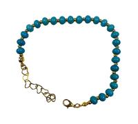 MOMYXCJQ Bracelets En Pierres Naturelles, Bracelet En Perles De Cristal Et Pierres Précieuses Naturelles Avec Fermoir Mousqueton Réglable, Bijoux Énergétiques Pour Femmes Turquoise