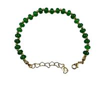 MOMYXCJQ Bracelets En Pierres Naturelles, Bracelet En Perles De Cristal Naturel Avec Fermoir Mousqueton Réglable, Bijoux Énergétiques Pour Femmes, Vert