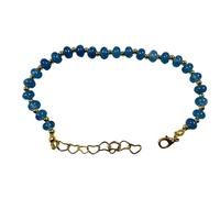 MOMYXCJQ Bracelets En Pierres Naturelles, Bracelet En Perles De Cristal Naturel Avec Fermoir Mousqueton Réglable, Bijoux Énergétiques Pour Femmes, Bleu