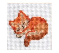 Mon 1er kit point de croix - Chat endormi - Anchor(...) - Marron