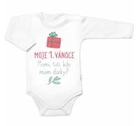 Mon 1er Noël, Maman, Papa, où sont mes cadeaux,Baby Nellys long sleeve body, white
