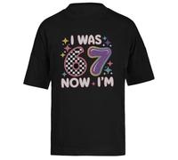 Mon 7e Anniversaire J'avais 6 Ans Maintenant J'en AI 7 T-Shirt Unisexe Noir Tee Baggy Surdimensionné Unisex Black Tee Baggy Oversized T-Shirt