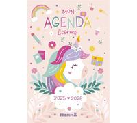 Mon agenda scolaire 2025-2026 - Ma papeterie licornes - année scolaire 2025-2026 - 8 ans