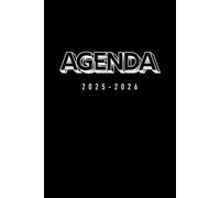Mon Agenda Scolaire 2025 2026 Noir: Format A5 | De Septembre à Juillet | 2 Jours par Page | Primaire, College, Lycée | Pour Fille et Garcon