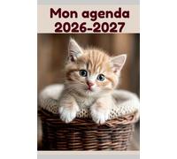 Mon agenda scolaire 2026-2027: Fille chat - Collège et primaire - Une page par jour avec devoirs, emploi du temps, objectifs, notes et to do list
