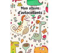 Mon album d'autocollants: Dinosaure No. 5 | Pour les enfants | 30 Pages | Blanc | Pas de Papier Silicone | Idée de Cadeau