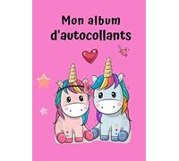 Mon album d'autocollants: Licorne 7 | Pour les enfants | 30 Pages | Blanc | Pas de Papier Silicone | Idée de Cadeau