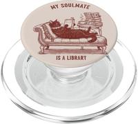 Mon âme sœur est Une Amoureuse de Livres de Lecture de Chats de bibliothèque PopSockets PopGrip pour MagSafe