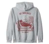 Mon âme sœur est Une Amoureuse de Livres de Lecture de Chats de bibliothèque Sweat à Capuche