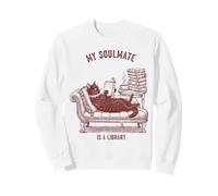 Mon âme sœur est Une Amoureuse de Livres de Lecture de Chats de bibliothèque Sweatshirt