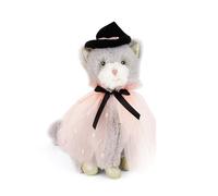 Mon Ami Chat en saule en peluche - Chaton mignon et câlin de 20,3 cm avec cape en tulle et chapeau de sorcière | Jouet en peluche doux pour enfants, tout-petits et filles | Cadeau festif effrayant