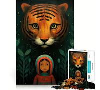 Mon ami Le Tigre Puzzle de 1000 pièces pour Adultes et Adolescents Jeu de réflexion Anti-Stress Cadeau attentionné (38x26cm)