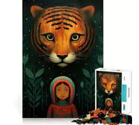 Mon ami Le Tigre Puzzle de 1000 pièces pour Adultes Jeu de Cartes Logic Boost Toy Group Joy Premium Edge Surprise d'anniversaire (50x75cm)