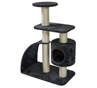 MON AMI LUKI - Arbre à Chat griffoir avec Refuge et 2 Plateformes - Gris Anthracite - Chat - 30x30x89cm