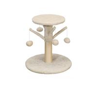 MON AMI LUKI - Arbre a Chat Plateau avec 4 Pompon - Ecru - Chat - 40x40x43CM