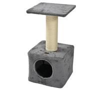 MON AMI LUKI - Arbre à Chat Plateforme, Niche & griffoir - Gris Anthracite - Chat - 30x30x59cm