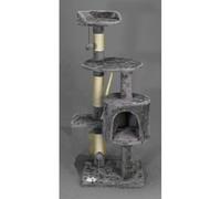 MON AMI LUKI - Arbre a Chat Refuge et Jouet integres - Anthracite - Chat - 40x40x112CM