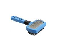 MON AMI LUKI - Brosse CARDE Double Design - Bleu - Chien et Chat - 18X11X5CM