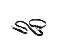 Mon ami Luki - Ensemble kit Mains Libres - Laisse Extensible - Ceinture Ajustable - Noir - 180CM