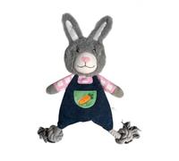 MON AMI LUKI - Jouet Chien Corde Peluche Forme Animaux - Jeu, Mastication et Traction - Lapin - Chien - 36CM