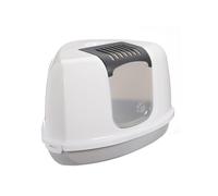 Mon ami Luki - Maison de Toilette Confort - Angle Speciale Petits espaces- avec Filtration et trape - Ecru - Chat - 60x48x40CM