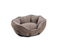 Mon ami Luki - Panier Ovale Toucher Soft antiderapant - Marron - Chien - 45x40x16CM