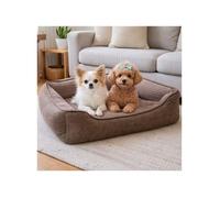 Mon ami Luki - Panier rectangulaire toucher soft antiderapant - MARRON - 47x34x15CM
