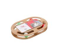 MON AMI LUKI - Plateforme DE Jeux 4 BALLES ET GRIFFOIR Ovale 41X27X4CM - Marron - Chat - 41X27X4CM