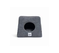 Mon ami Luki - Refuge Forme Cube antiderapant Velours cotele - Gris - Chien et Chat - 38x38x38CM