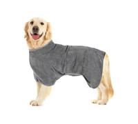 MON AMI LUKI - Serviette Peignoir Microfibre - Anthracite - Chien - 40 CM