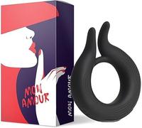 Mon Amour - Anneau Pénien Vibrant - 10 Modes de Vibration - Silicone Hypoallergénique - Étanche IPX7 - Stimulation Pénis - Recharge Magnétique USB
