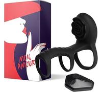 Mon Amour - Anneau Pénien Vibrant avec Télécommande - 9 Modes de Vibration - Contrôle via Télécommande et Application - Silicone Hypoallergénique - Étanche IPX7 - Rechargeable USB