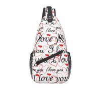 Mon Amour Je t'aime Cœur Rouge Sac À Bandoulière Pratique Pochette Epaule Antivol Sac À Dos Bandoulière pour Randonnée Shopping Homme